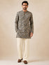 Men Black Cotton Kalamkari Kurta Pant Set | Wide Leg