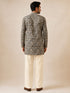 Men's Black Cotton Kalamkari Print Thigh Length Kurta With Wide Leg Pant
