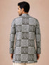 Men's Grey Woven Fabric Batik Thigh-Length Kurta