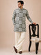 Grey Cotton Batik Print Kurta Pant Set | Wide Leg