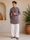 Men Red Cotton Kurta with Wide Leg Pant Rakhi Ethnic Wear