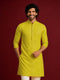 Men Yellow Rayon Kurta Navratri, Diwali, Festive, Summer / Casual, Party, Wedding, Durga Puja Ethnic Wear