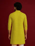 Men's Yellow Rayon Digital Print Thigh Length Kurta