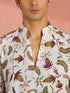 Men's White Rayon Tropical Thigh Length Kurta