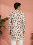 Men's White Rayon Tropical Thigh Length Kurta