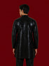 Men's Black Georgette Geometry Thigh Length Kurta
