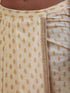 Men's Gold Cotton-Silk-Blend Printed Dhoti