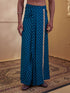 Men's Turquoise Cotton-Silk-Blend Printed Dhoti