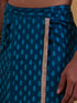 Men's Turquoise Cotton-Silk-Blend Printed Dhoti