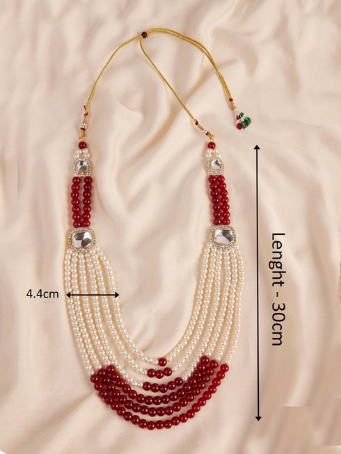 Men's Cream And Maroon - Mala