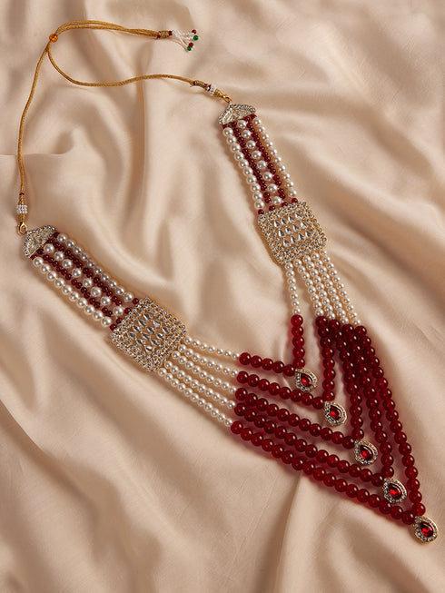 Men's Cream And Maroon - Mala