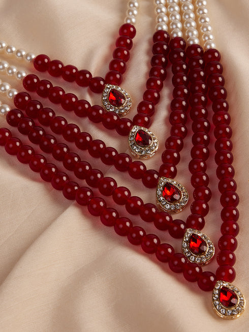 Men's Cream And Maroon - Mala