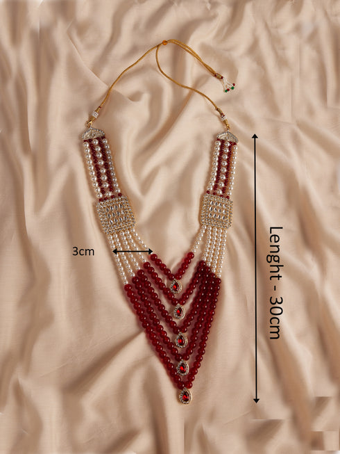 Men's Cream And Maroon - Mala