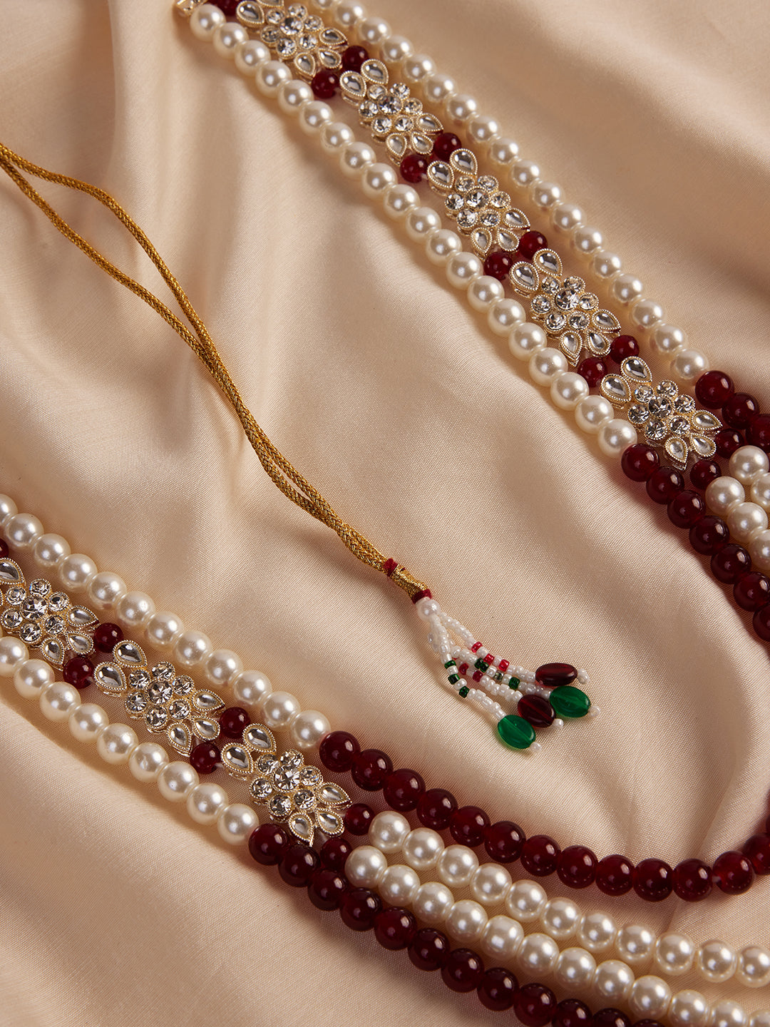 Men's Cream And Maroon - Mala