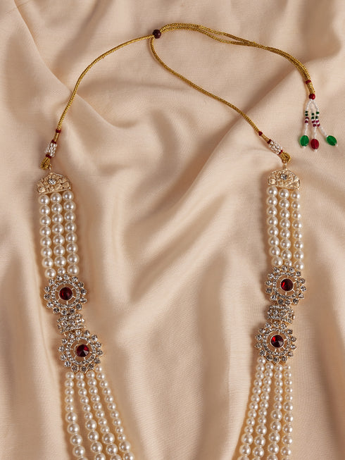 Men's Cream And Maroon - Mala