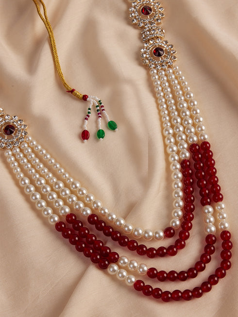 Men's Cream And Maroon - Mala