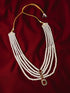 Men's Traditional Wedding Necklace - White Maroon Layered Pearl Design