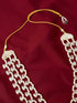 Traditional Men's Wedding Necklace - Cream Silver Rhinestone Pearl Design