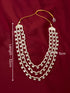 Traditional Men's Wedding Necklace - Cream Silver Rhinestone Pearl Design
