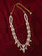 Vastramay Men's Traditional Wedding Necklace - Cream Single Layer Rhinestone Pearl Design