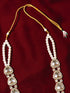 Vastramay Men's Traditional Wedding Necklace - Cream Single Layer Rhinestone Pearl Design