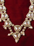 Vastramay Men's Traditional Wedding Necklace - Cream Single Layer Rhinestone Pearl Design