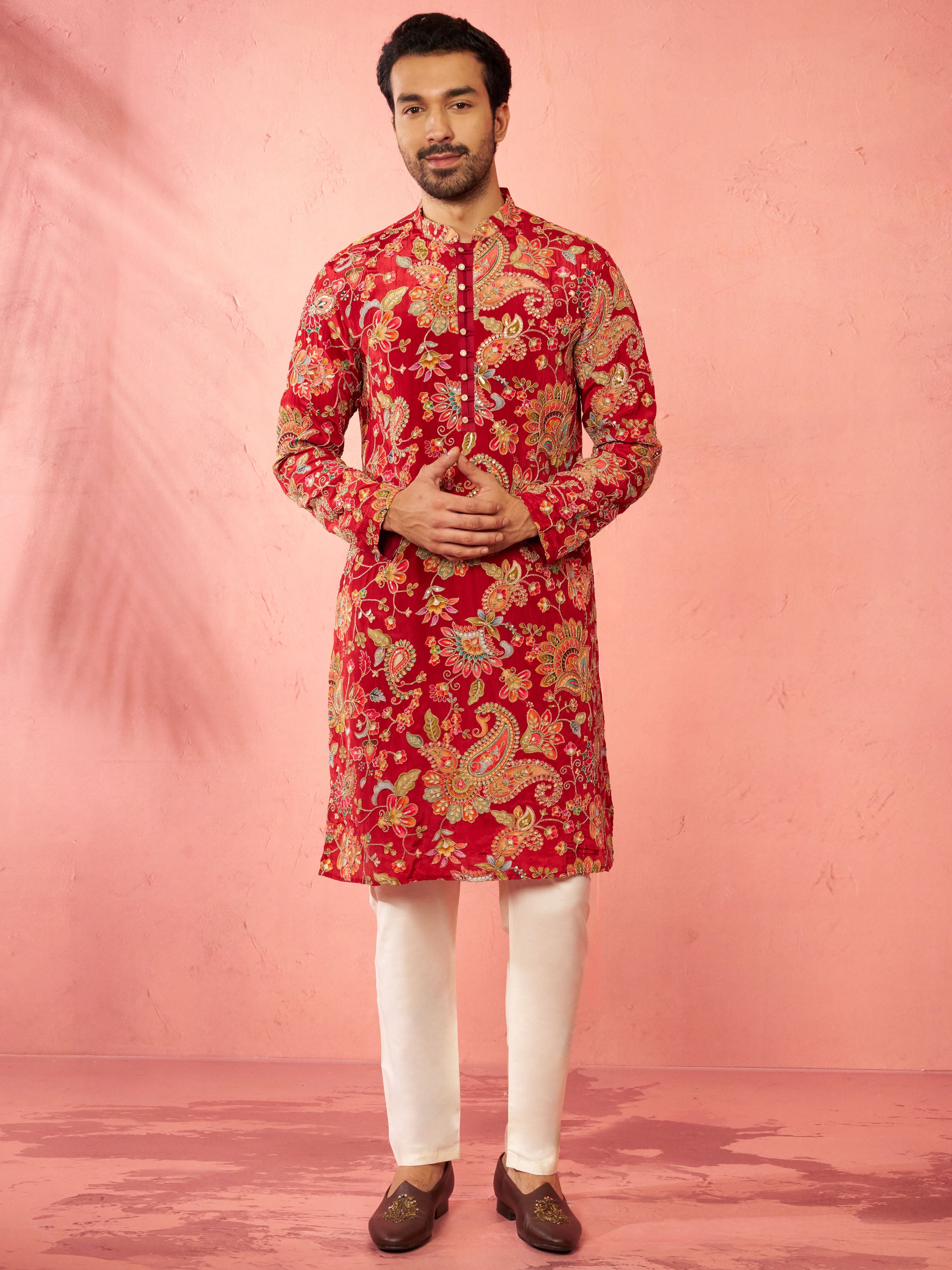 Men's Cream Viscose Pyjama