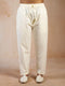 Poplin Cotton Pyjama Set with Cream Trousers for Men's