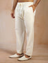 Poplin Cotton Pyjama Set with Cream Trousers for Men's