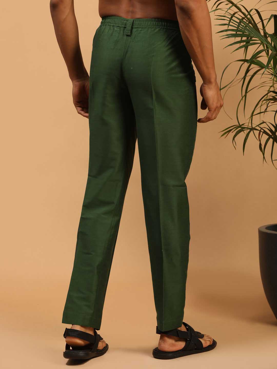Men's Green Cotton Pant Style Pyjama