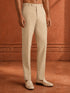 Men's Cream Suiting Fabric Solid Pant