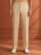 Men's Cream Suiting Fabric Slim Fit Straight Pant
