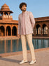 Men's Cream Suiting Fabric Solid Pant