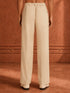 Men's Cream Suiting Fabric Solid Pant