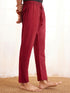 Men's Maroon Cotton Pyjama