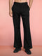 Men’s Black Suiting Lycra Wide-Leg Palazzo Pants