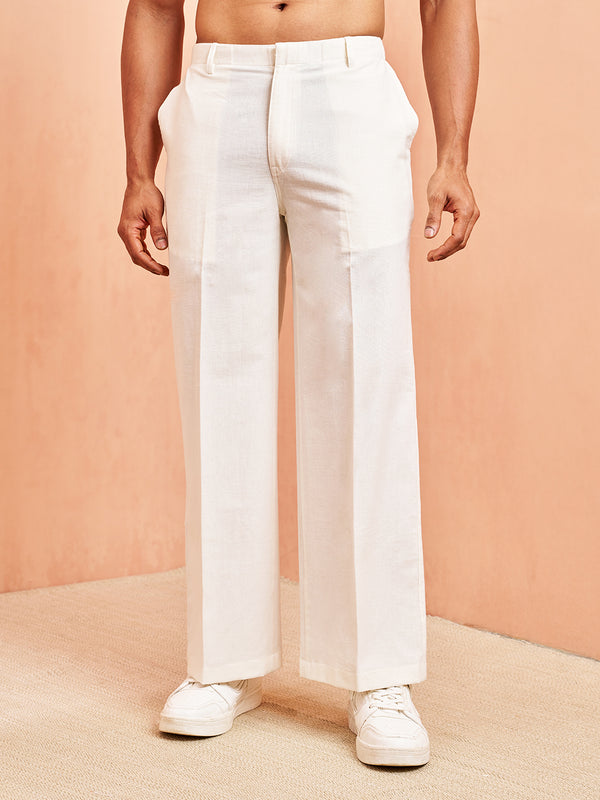 Men's White Cotton Pant