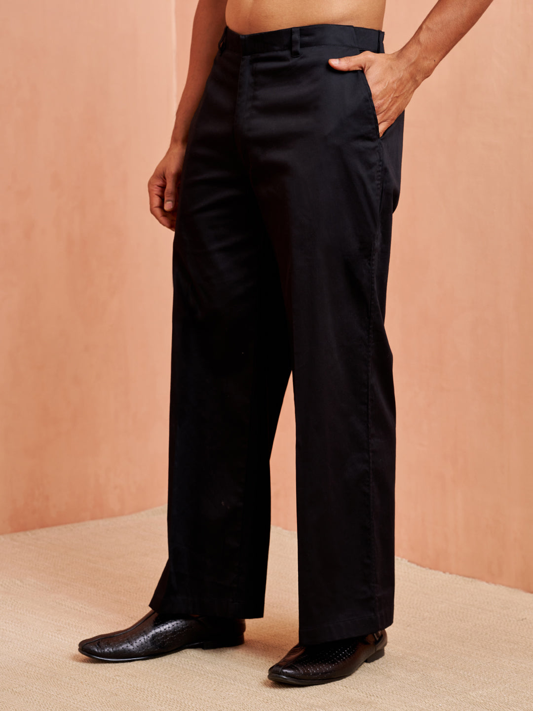 Men's Black Cotton Palazzo