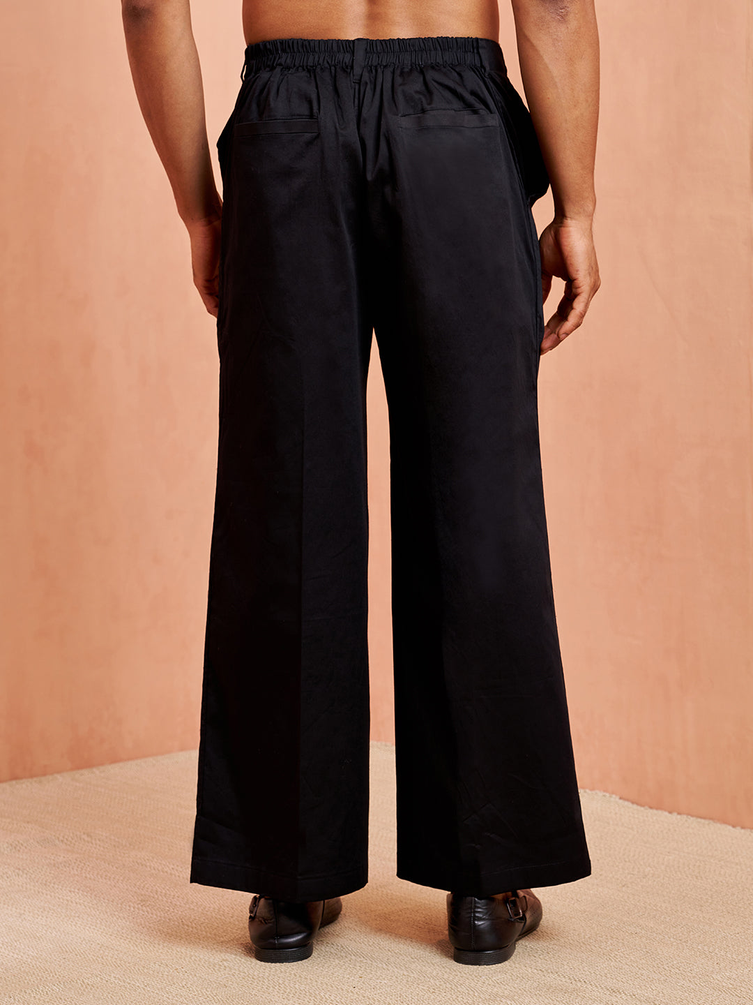 Men's Black Cotton Palazzo