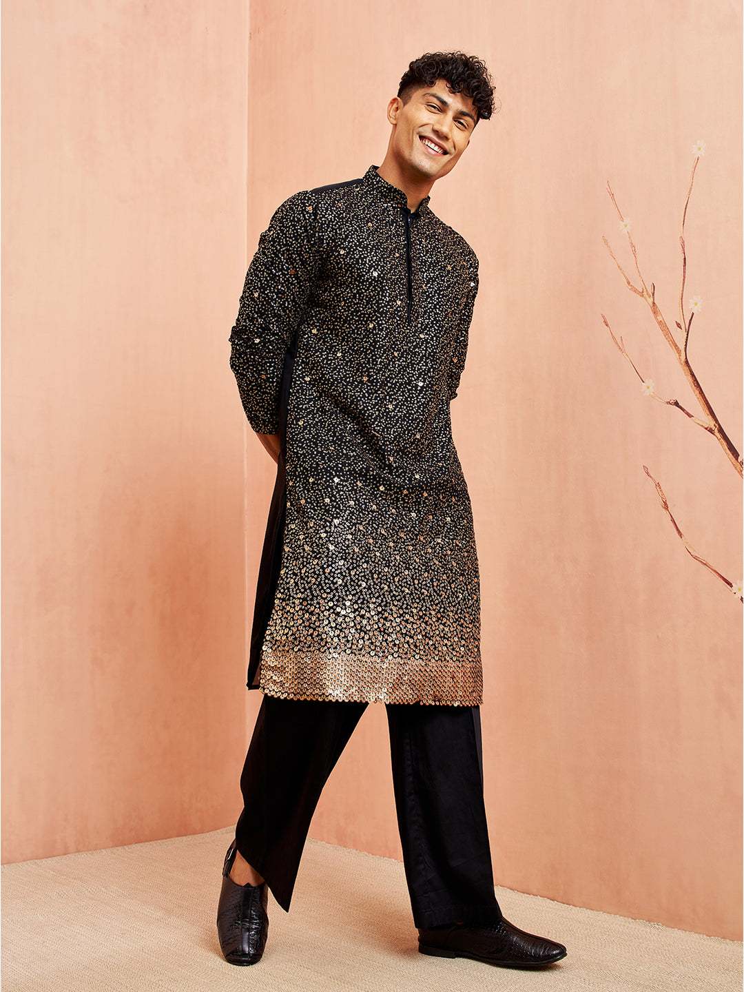 Men's Black Cotton Palazzo