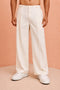 Men's Cream Fine Satin Palazzo Pants
