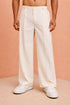 Men's Cream Fine Satin Palazzo Pants