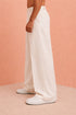 Men's Cream Fine Satin Palazzo Pants