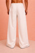 Men's Cream Fine Satin Palazzo Pants