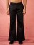 Men's Black Fine Satin Palazzo Pants