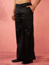 Men's Black Fine Satin Palazzo Pants