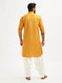 Men's Rust And Cream Cotton Blend Pathani Kurta Set