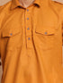 Men's Mustard Cotton Blend Pathani Suit Set