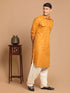 Men's Mustard Cotton Blend Pathani Suit Set