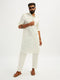 Men's White Fine Satin Pathani Kurta Set
